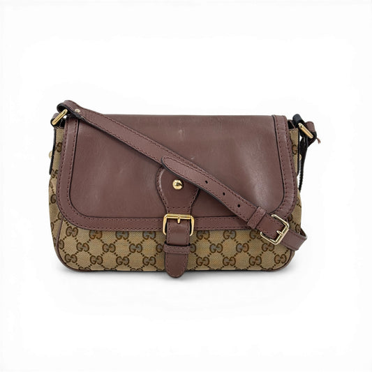 GUCCI GGキャンバス ベージュ ショルダーバッグ