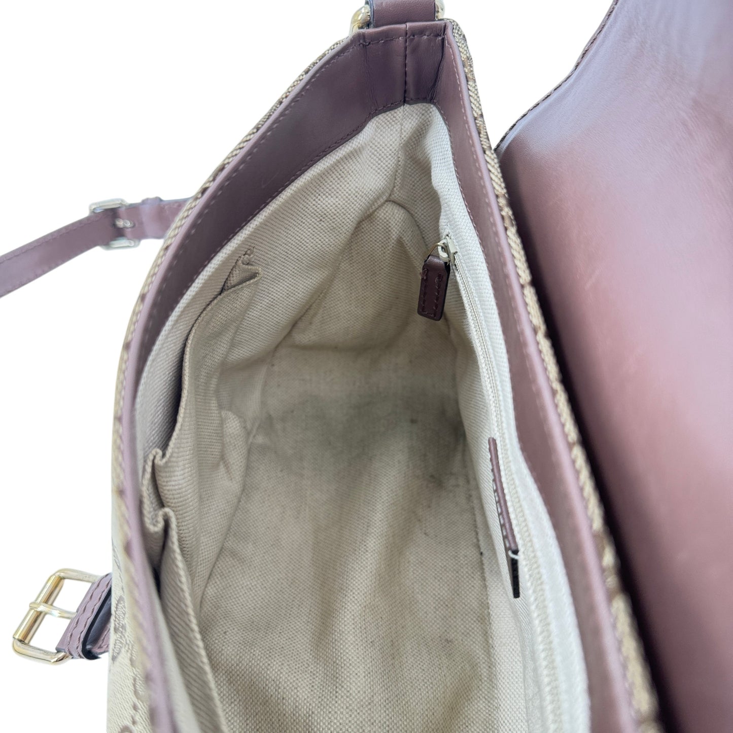 GUCCI GGキャンバス ベージュ ショルダーバッグ