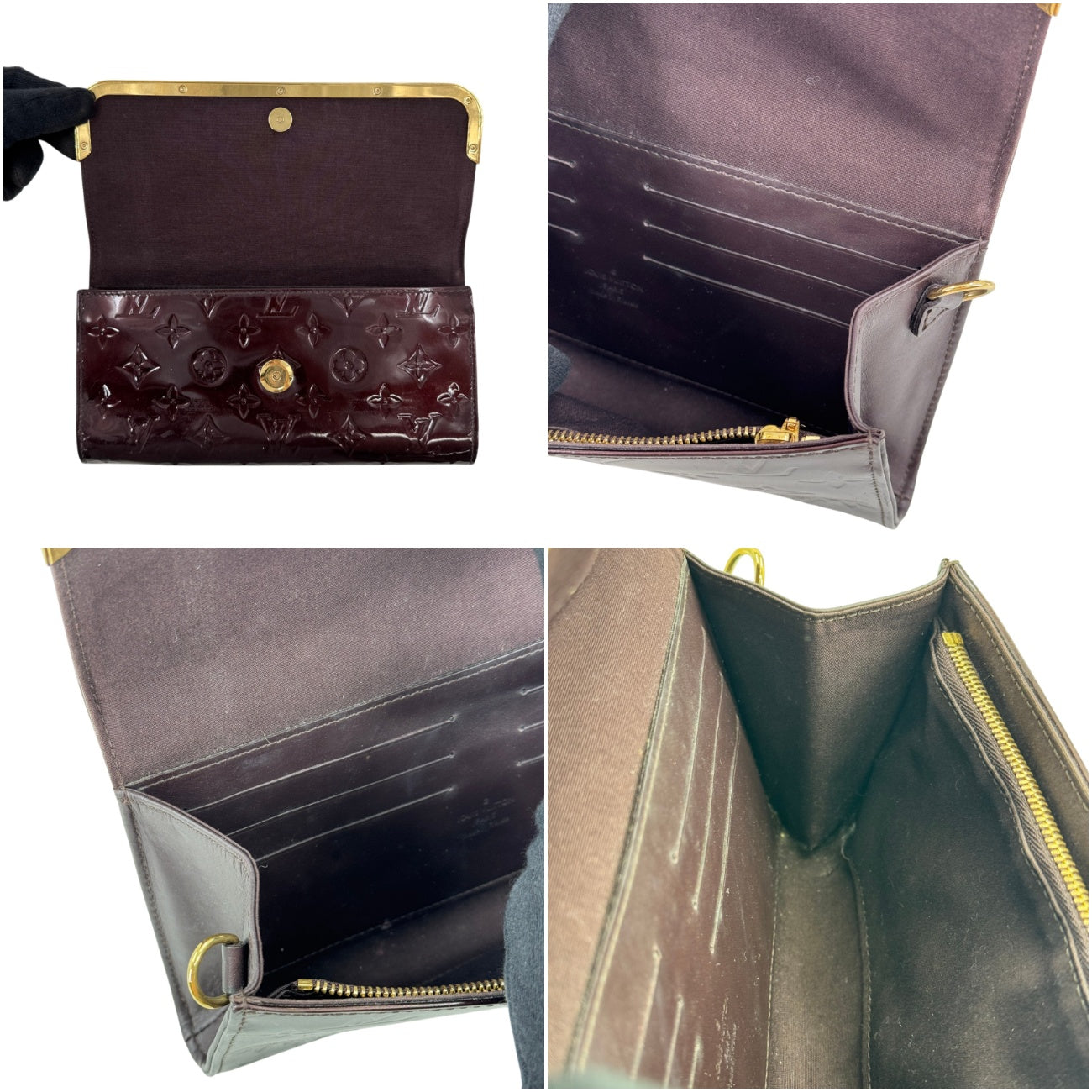 LOUIS VUITTON ポルトフォイユ・ロスモア モノグラム・ヴェルニ ボルドー 長財布 M91591