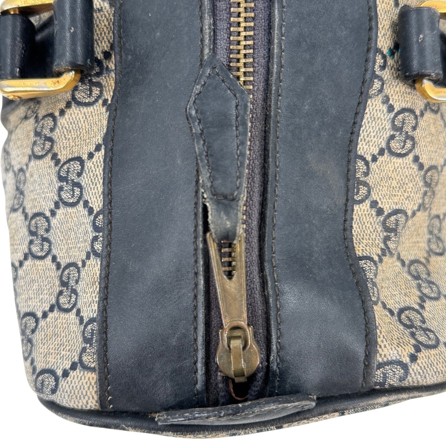 GUCCI GGスプリーム シェリーライン ベージュ ボストンバッグ