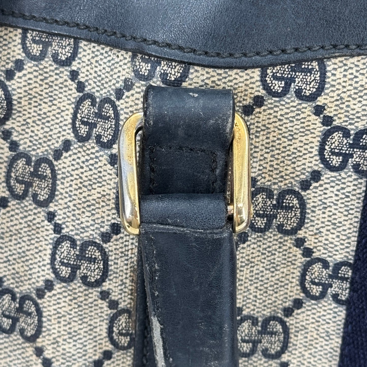GUCCI GGスプリーム シェリーライン ベージュ ボストンバッグ