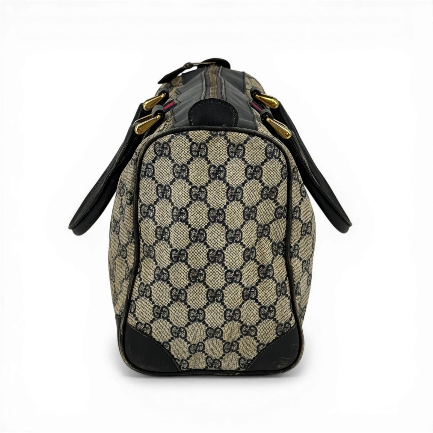 GUCCI GGスプリーム シェリーライン ベージュ ボストンバッグ