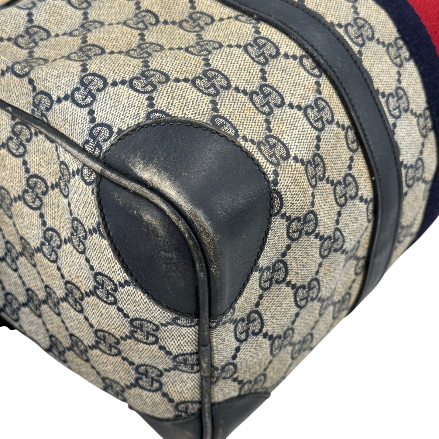 GUCCI GGスプリーム シェリーライン ベージュ ボストンバッグ