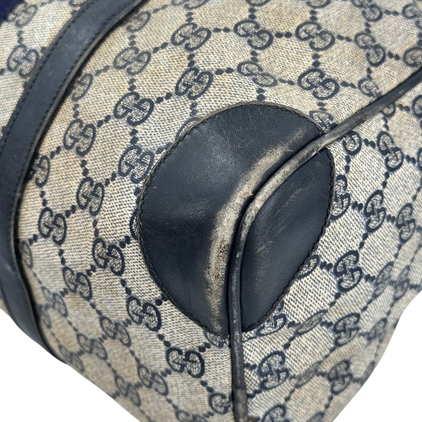GUCCI GGスプリーム シェリーライン ベージュ ボストンバッグ