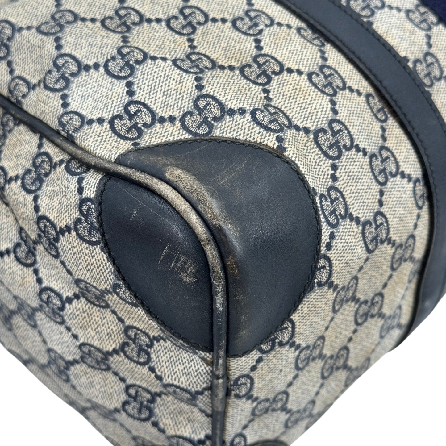 GUCCI GGスプリーム シェリーライン ベージュ ボストンバッグ