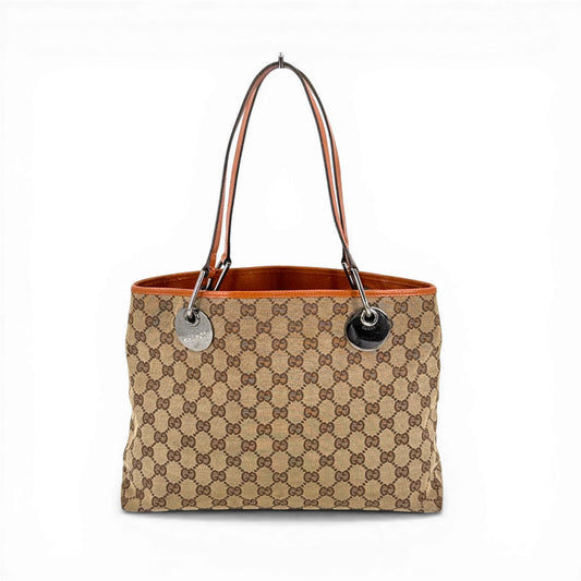 GUCCI GGキャンバス ベージュ×オレンジ ショルダー