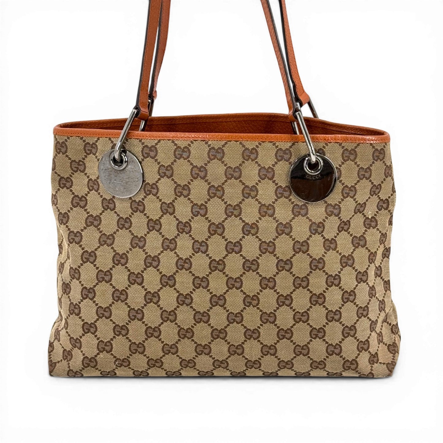 GUCCI GGキャンバス ベージュ×オレンジ ショルダー