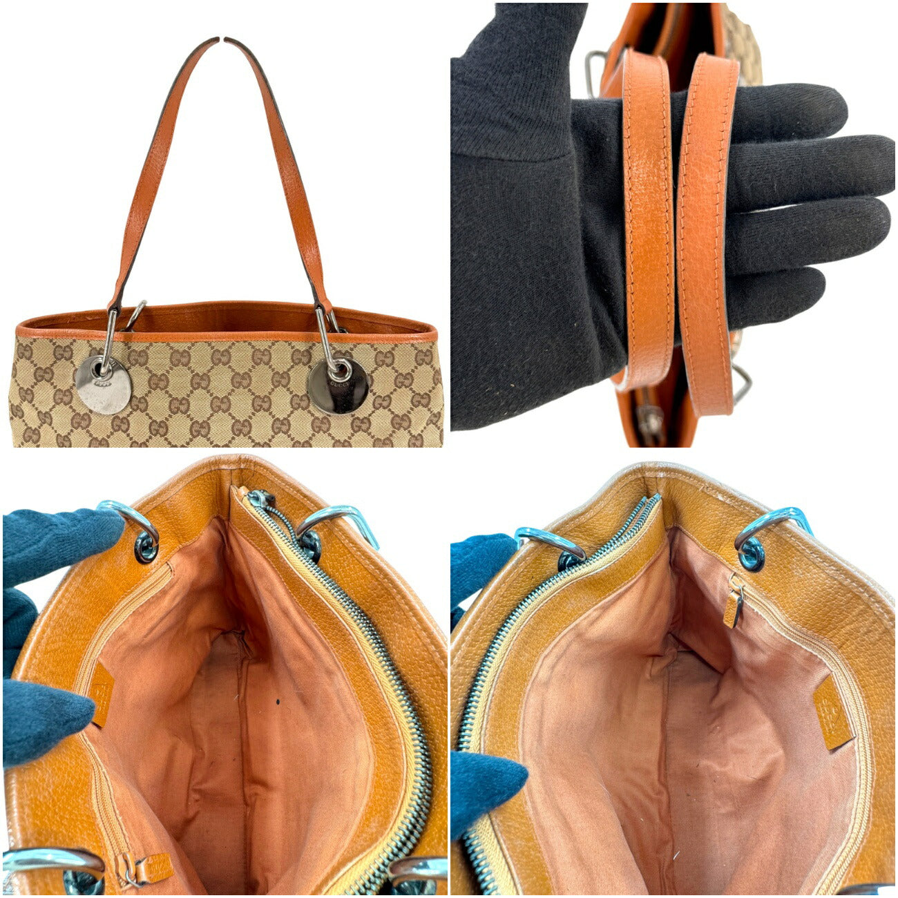 GUCCI GGキャンバス ベージュ×オレンジ ショルダー