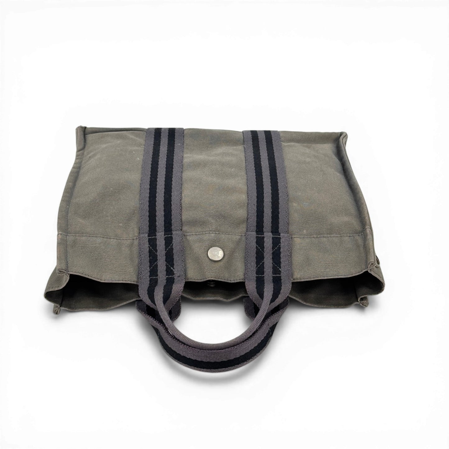 HERMES グレーキャンバス ニューフールトゥートPM ハンドバッグ