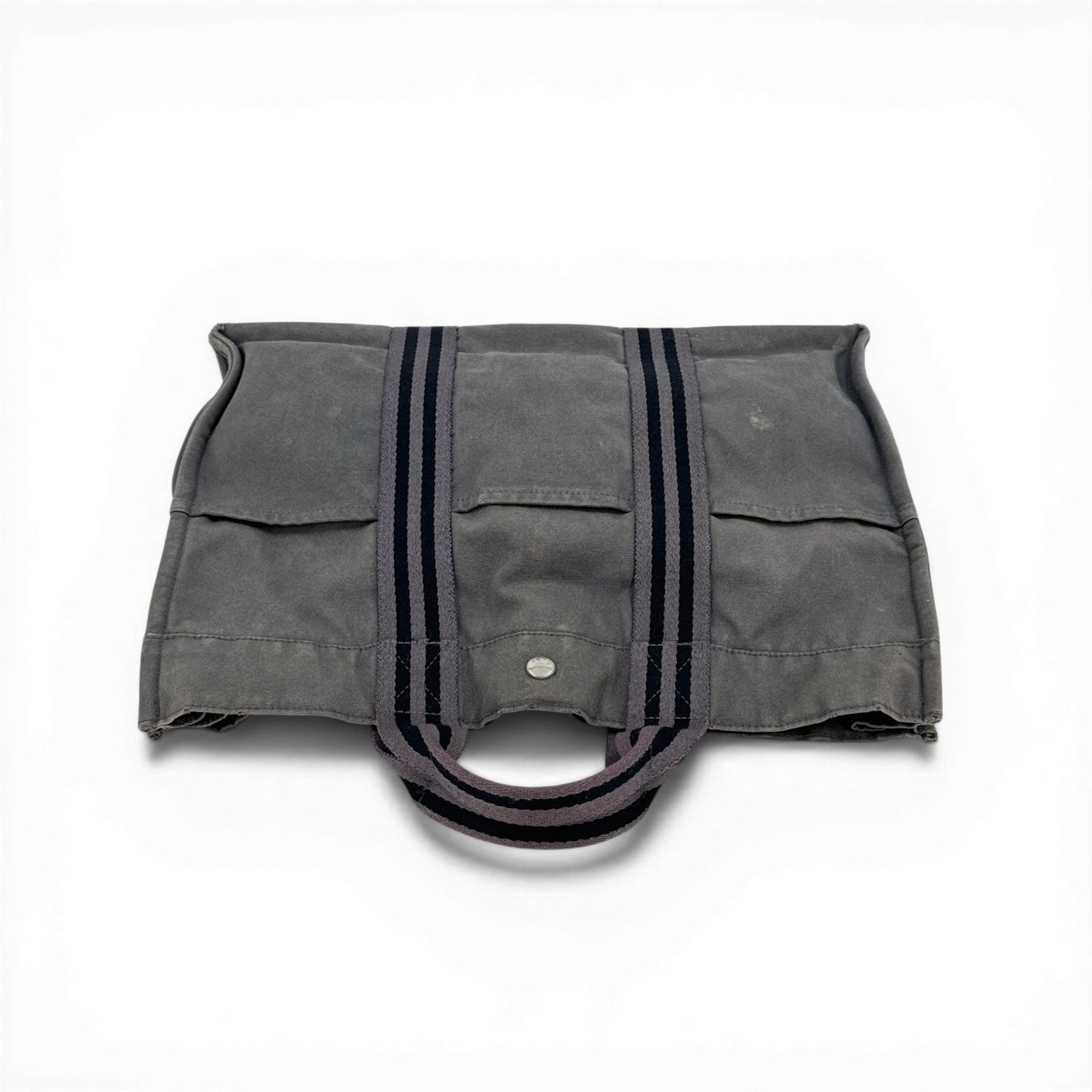 HERMES グレーキャンバス フールトゥーMM ハンドバッグ