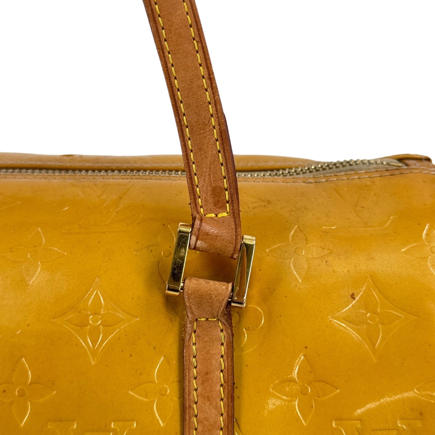 LOUIS VUITTON モノグラム・ヴェルニ イエロー ベッドフォード M91006 ハンドバッグ