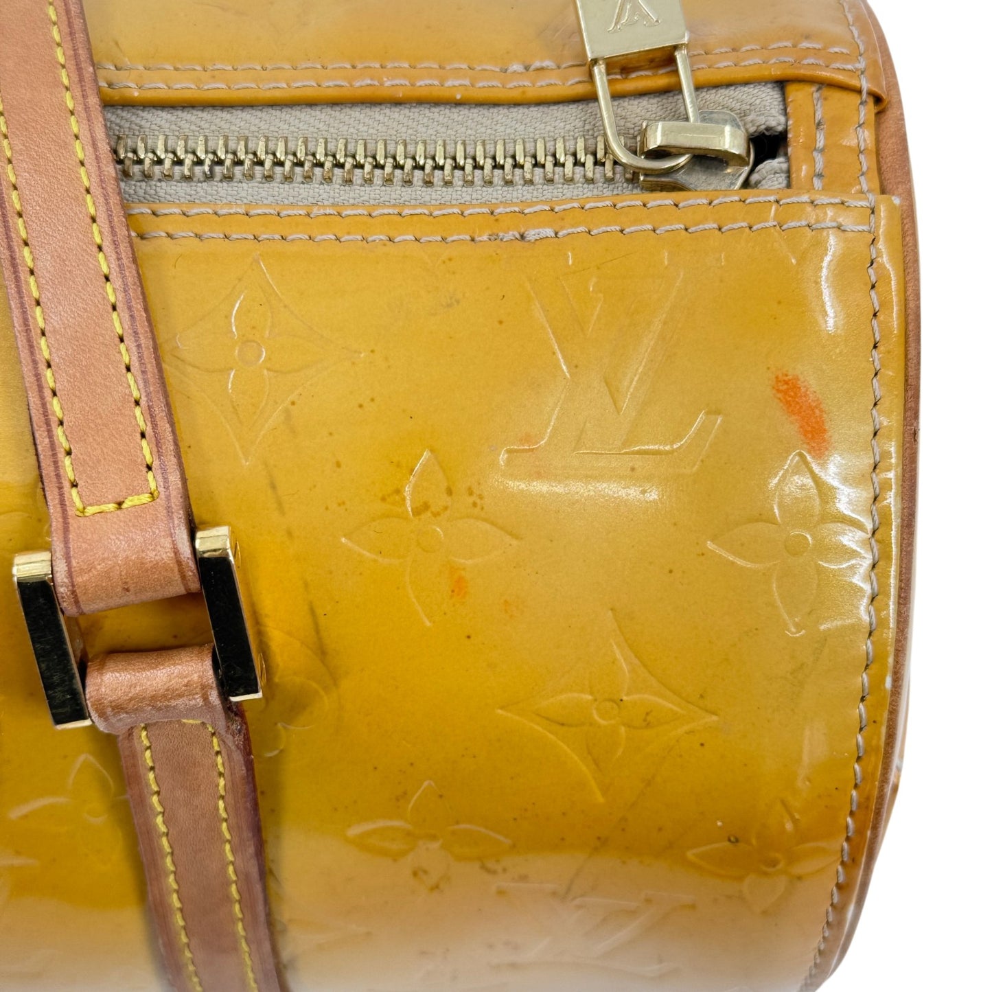 LOUIS VUITTON モノグラム・ヴェルニ イエロー ベッドフォード M91006 ハンドバッグ