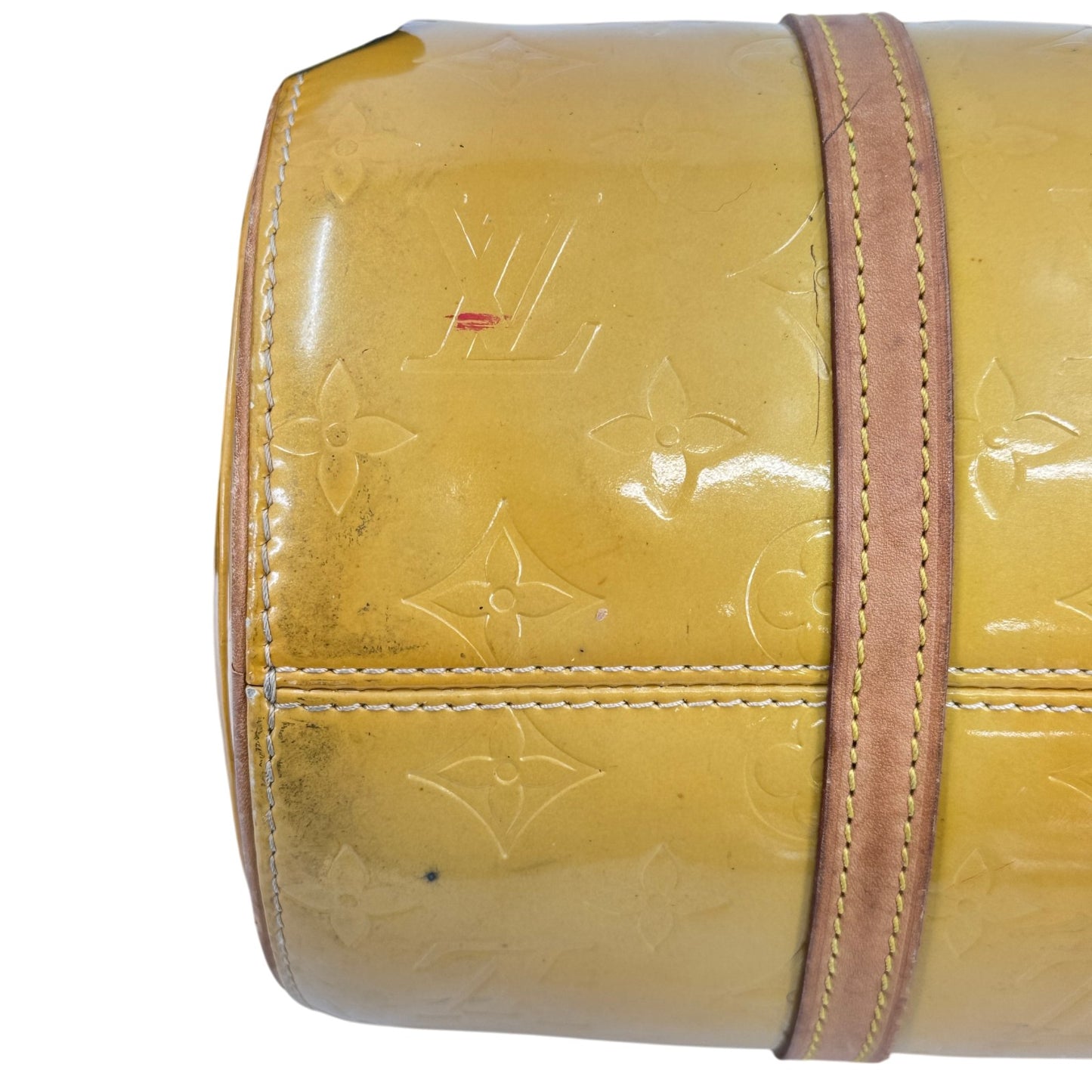 LOUIS VUITTON モノグラム・ヴェルニ イエロー ベッドフォード M91006 ハンドバッグ
