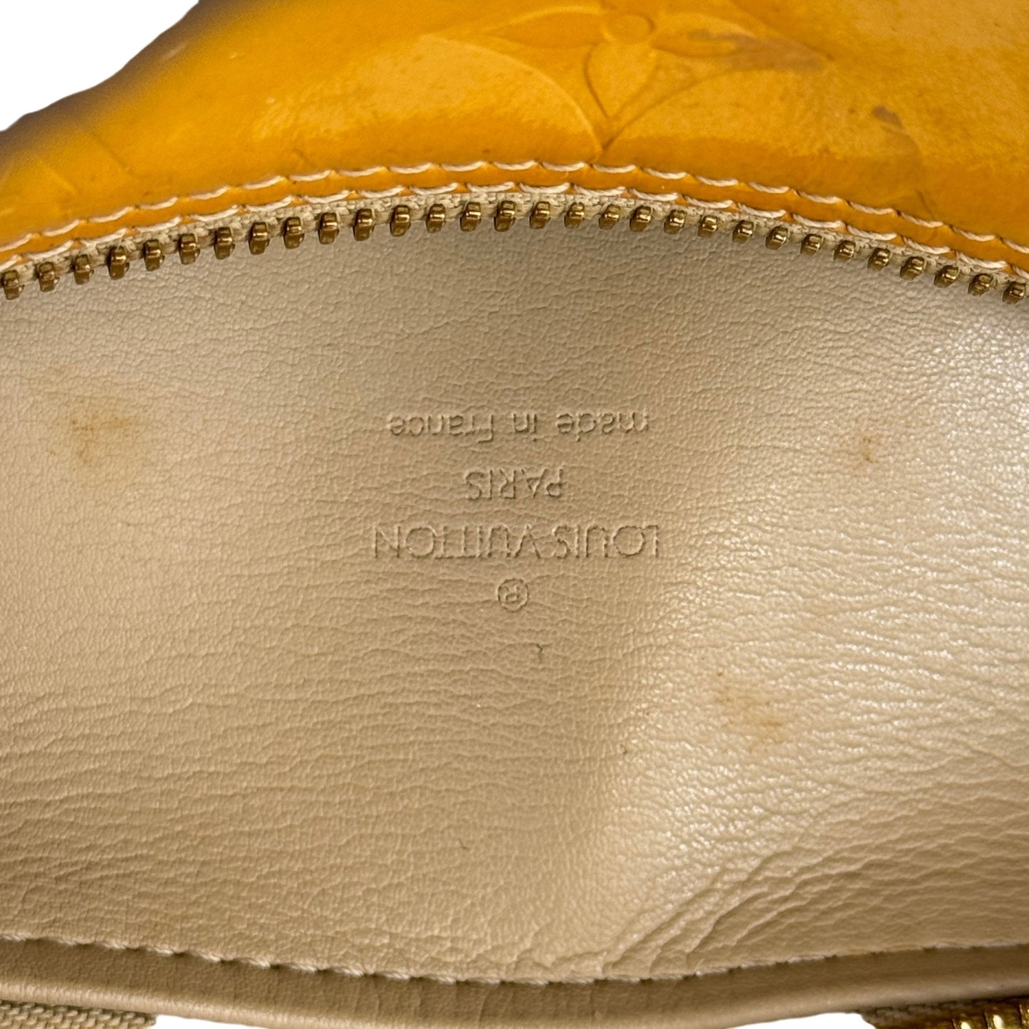 LOUIS VUITTON モノグラム・ヴェルニ イエロー ベッドフォード M91006 ハンドバッグ
