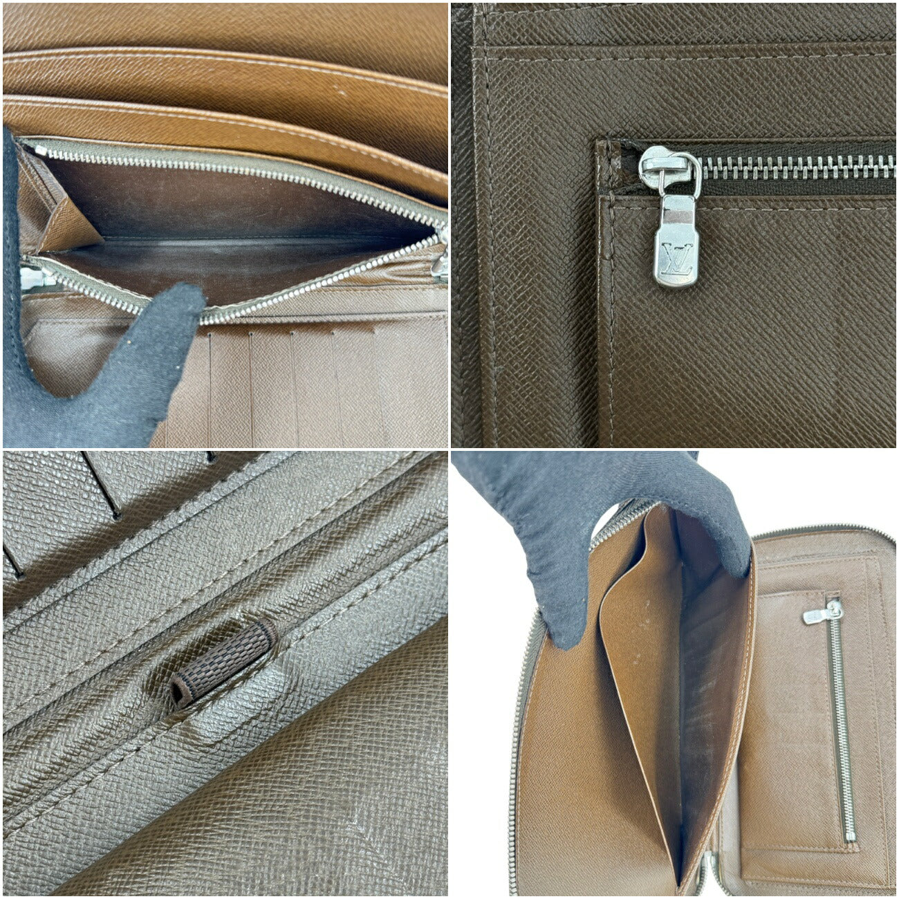 LOUIS VUITTON オーガナイザー アトールタイガレザー ブラウン ラウンドジップクラッチウォレット M30658