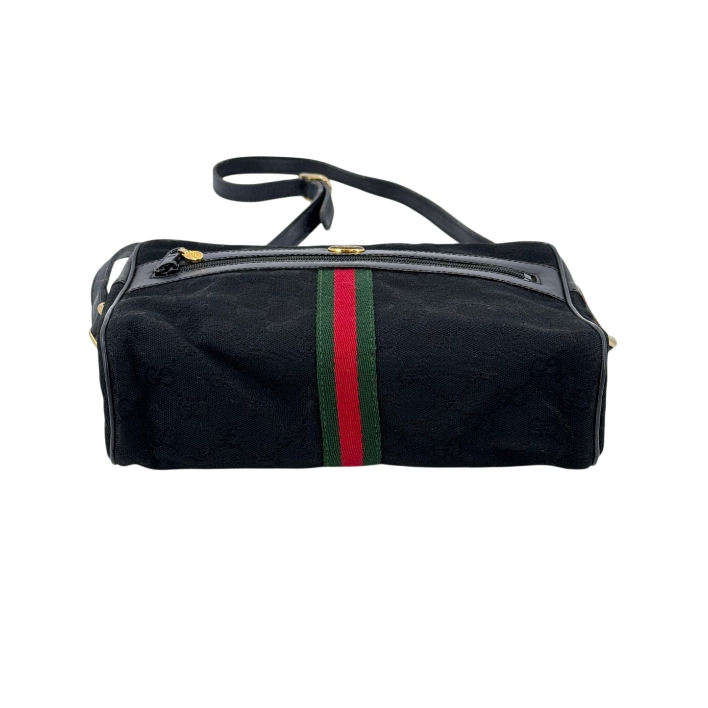 GUCCI GGキャンバス ブラック シェリーライン ヴィンテージ ショルダーバッグ