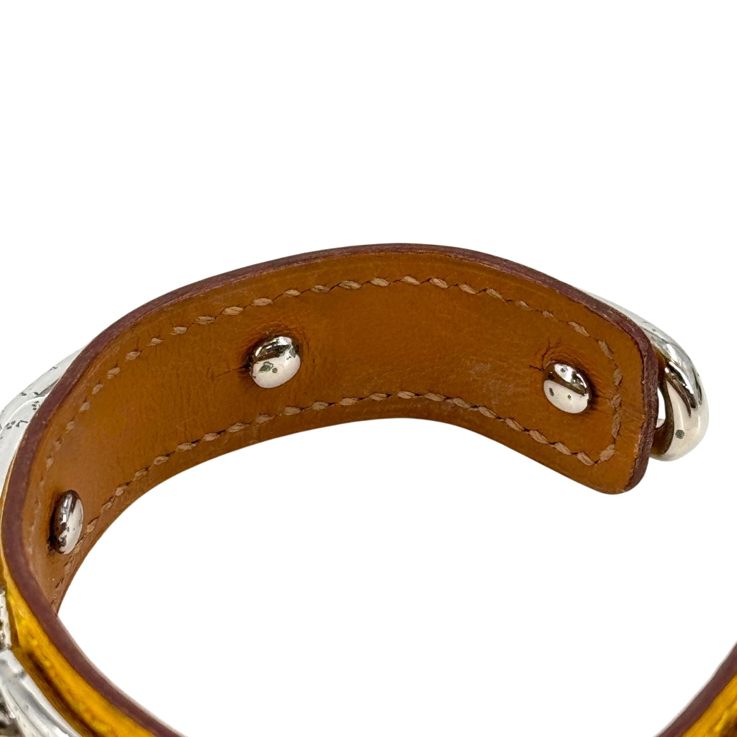 HERMES シェーヌダンクル レザー ブレスレット バングル