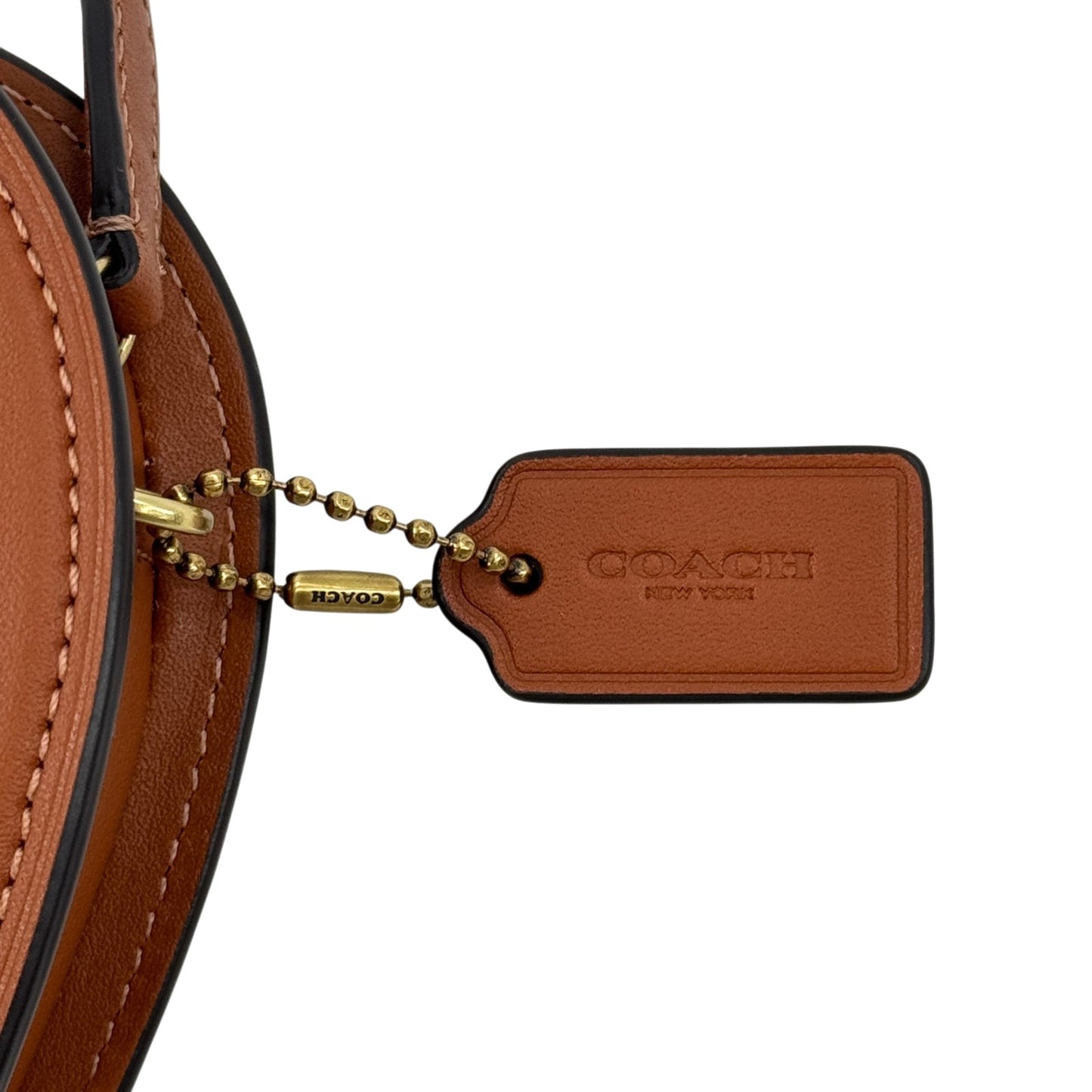 COACH ブラウンレザー ハート型クラッチバッグ