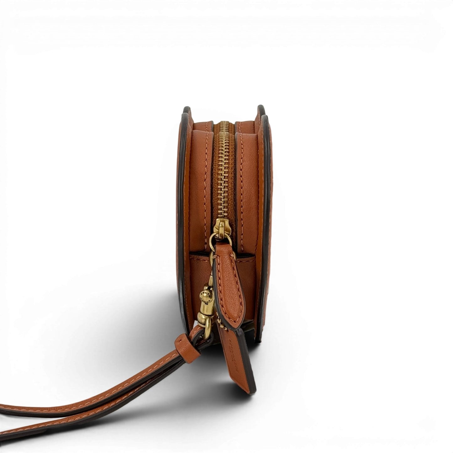 COACH ブラウンレザー ハート型クラッチバッグ