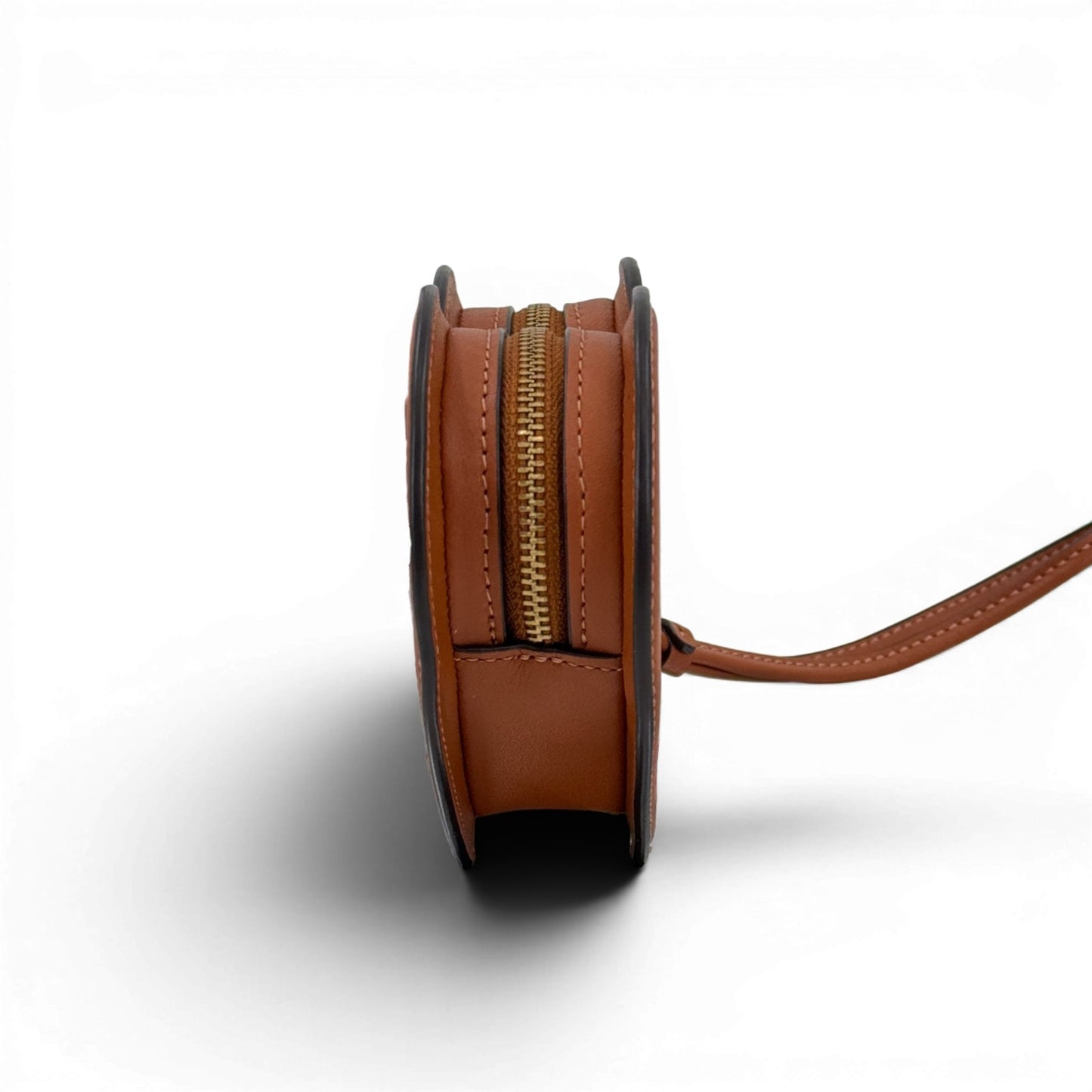 COACH ブラウンレザー ハート型クラッチバッグ