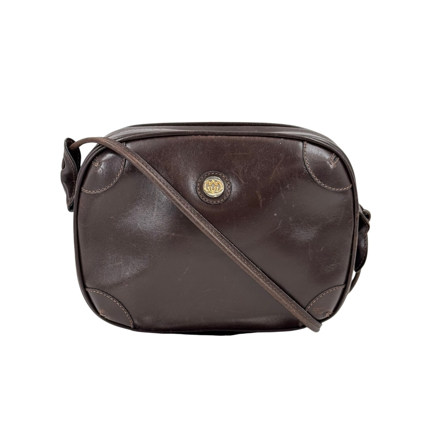 GUCCI レザー マルーン ヴィンテージ ショルダーバッグ