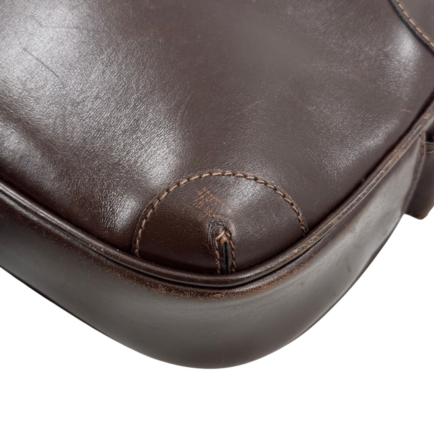 GUCCI レザー マルーン ヴィンテージ ショルダーバッグ