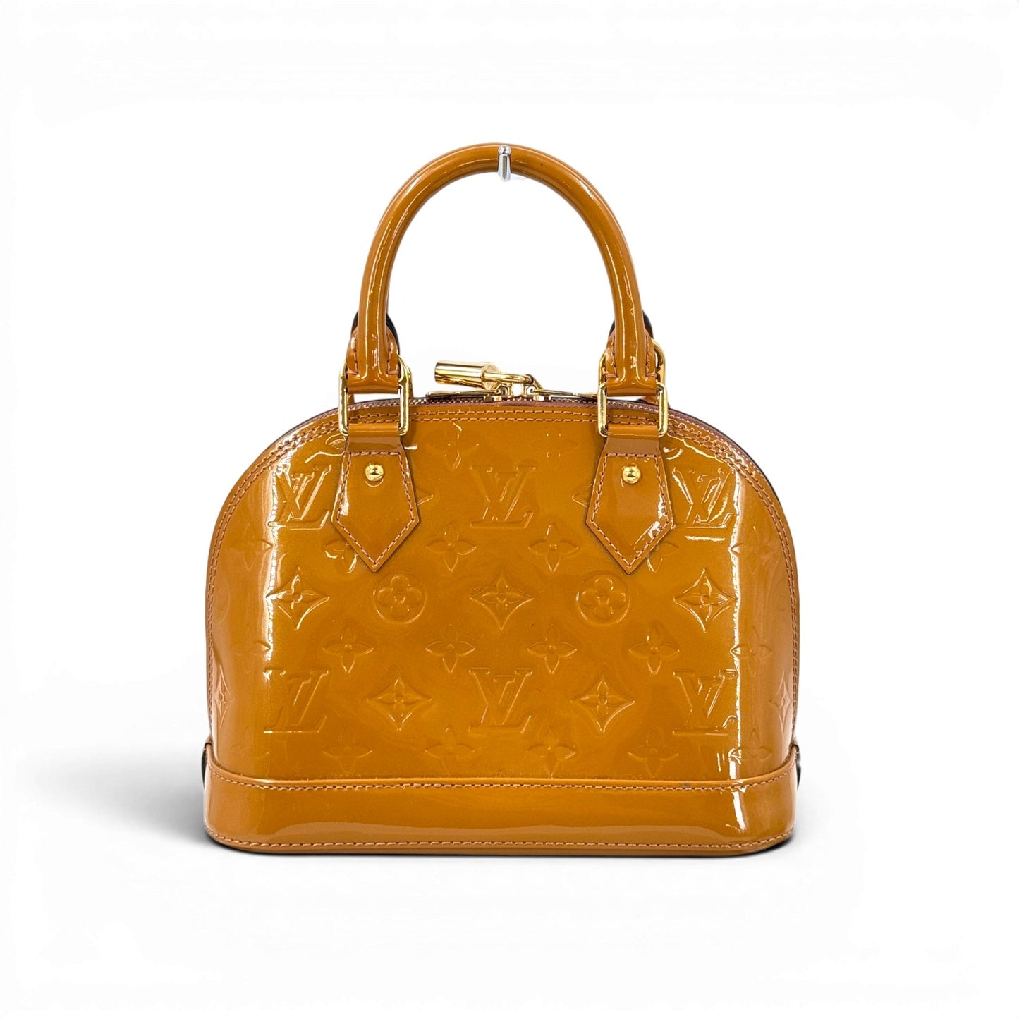 LOUIS VUITTON アルマBB モノグラム・ヴェルニ パテントレザー ベージュ 2WAYハンドバッグ M91585