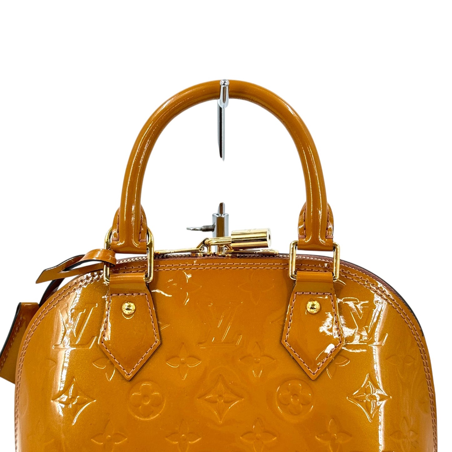LOUIS VUITTON アルマBB モノグラム・ヴェルニ パテントレザー ベージュ 2WAYハンドバッグ M91585