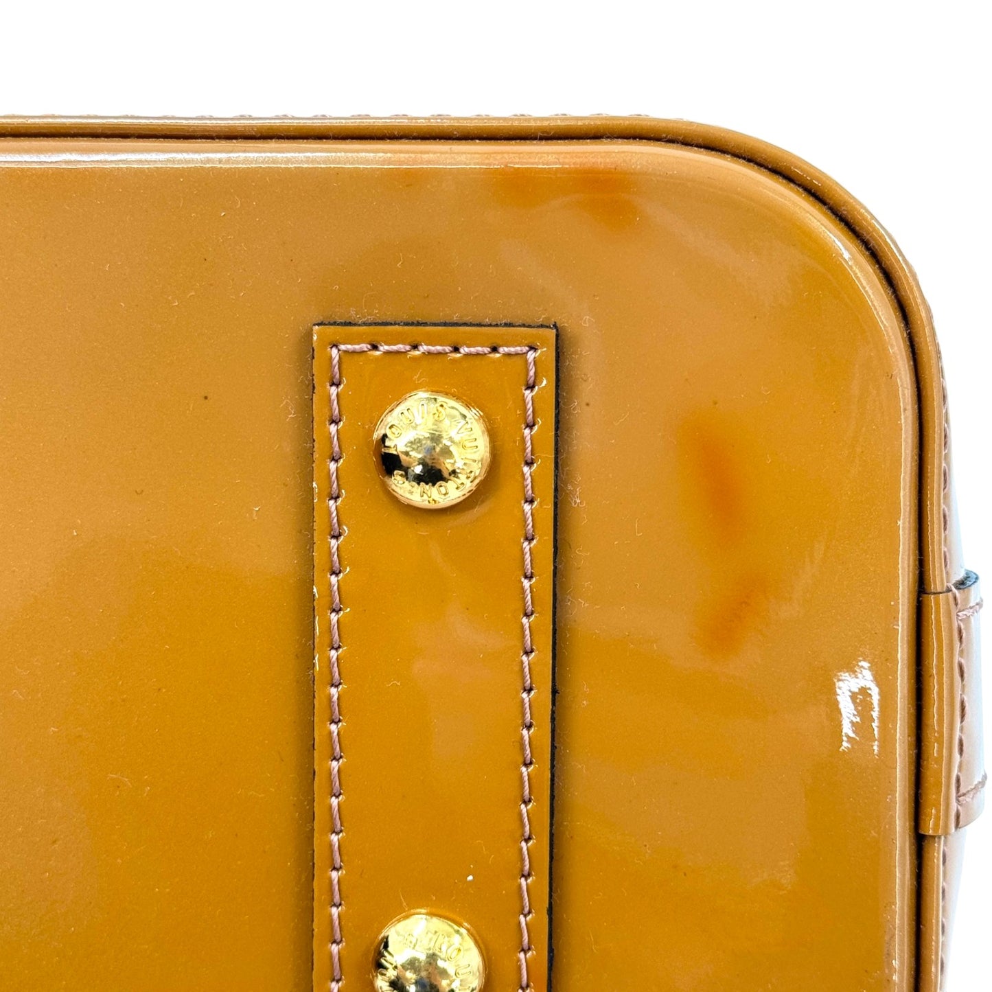LOUIS VUITTON アルマBB モノグラム・ヴェルニ パテントレザー ベージュ 2WAYハンドバッグ M91585