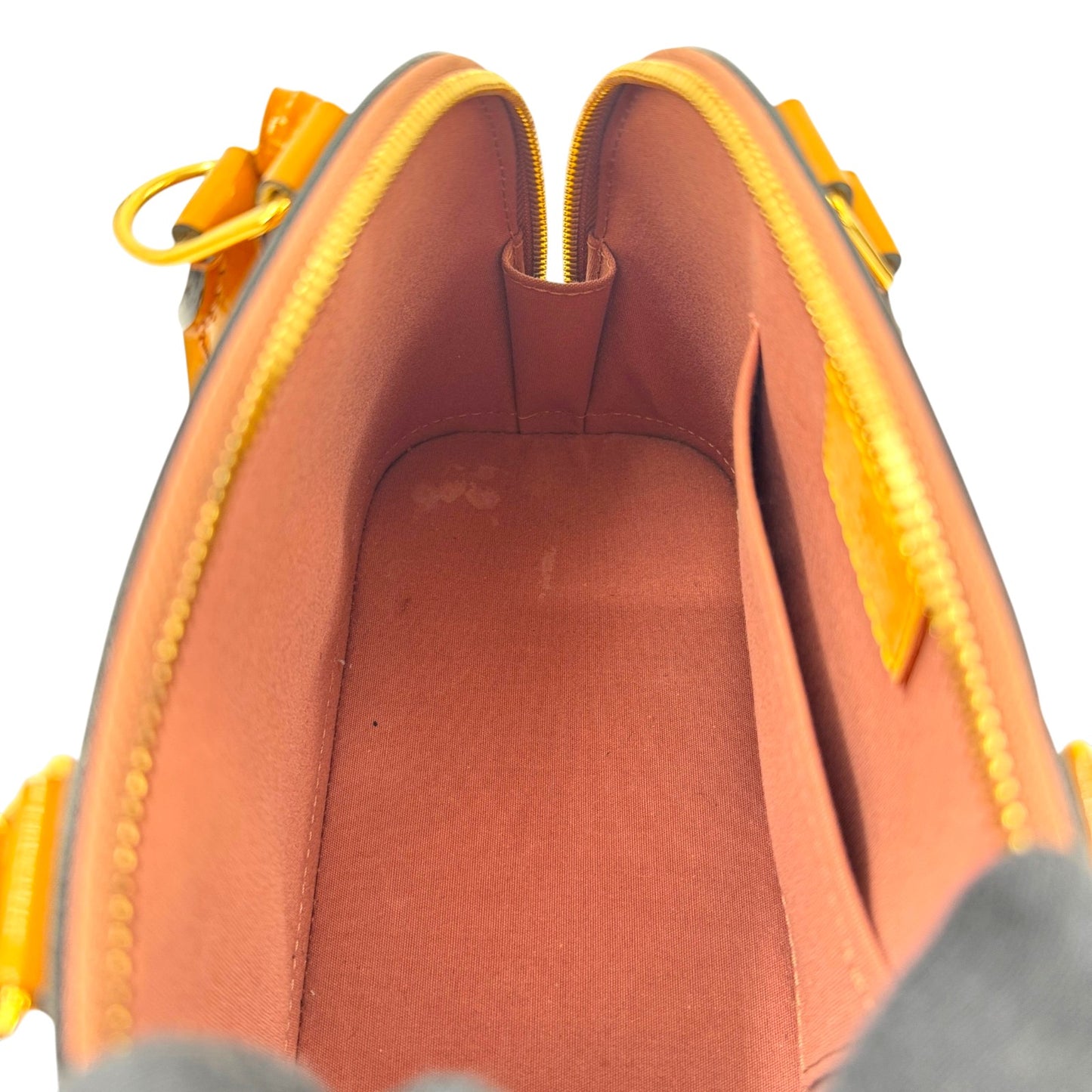 LOUIS VUITTON アルマBB モノグラム・ヴェルニ パテントレザー ベージュ 2WAYハンドバッグ M91585