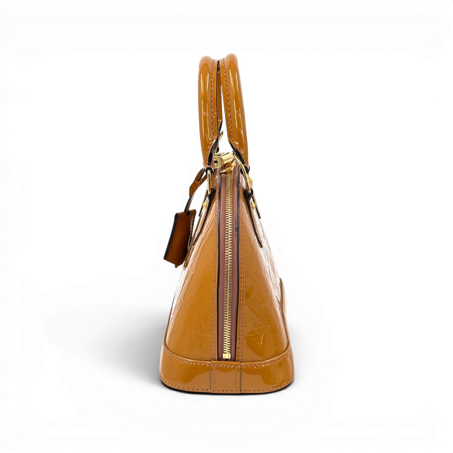 LOUIS VUITTON アルマBB モノグラム・ヴェルニ パテントレザー ベージュ 2WAYハンドバッグ M91585