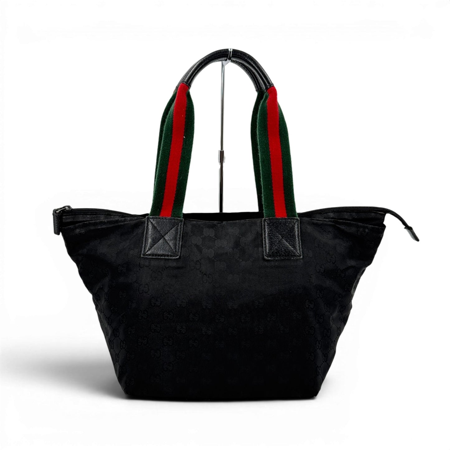GUCCI GGキャンバス ブラック シェリーライン ハンドバッグ