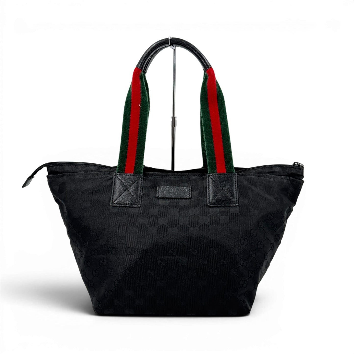 GUCCI GGキャンバス ブラック シェリーライン ハンドバッグ