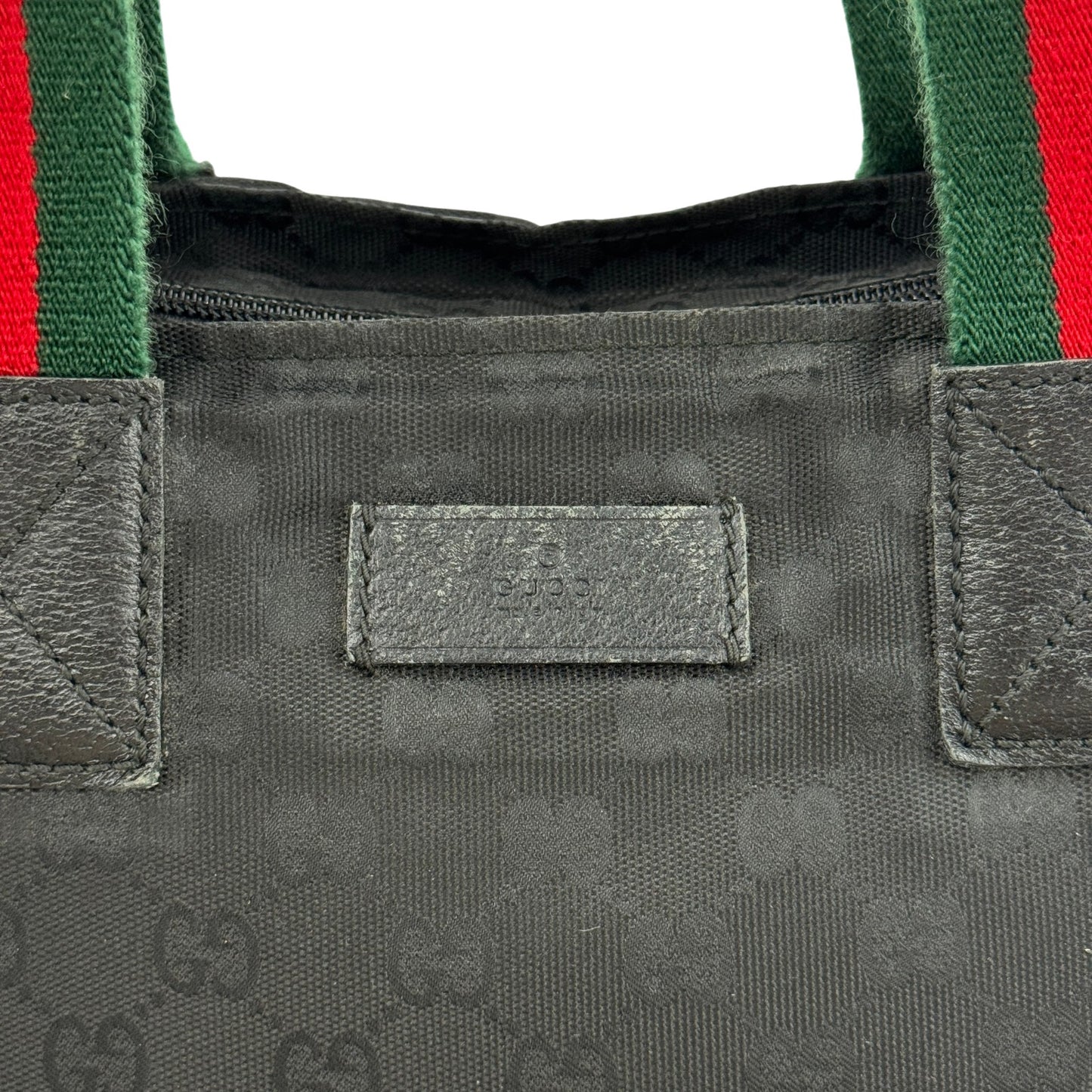 GUCCI GGキャンバス ブラック シェリーライン ハンドバッグ