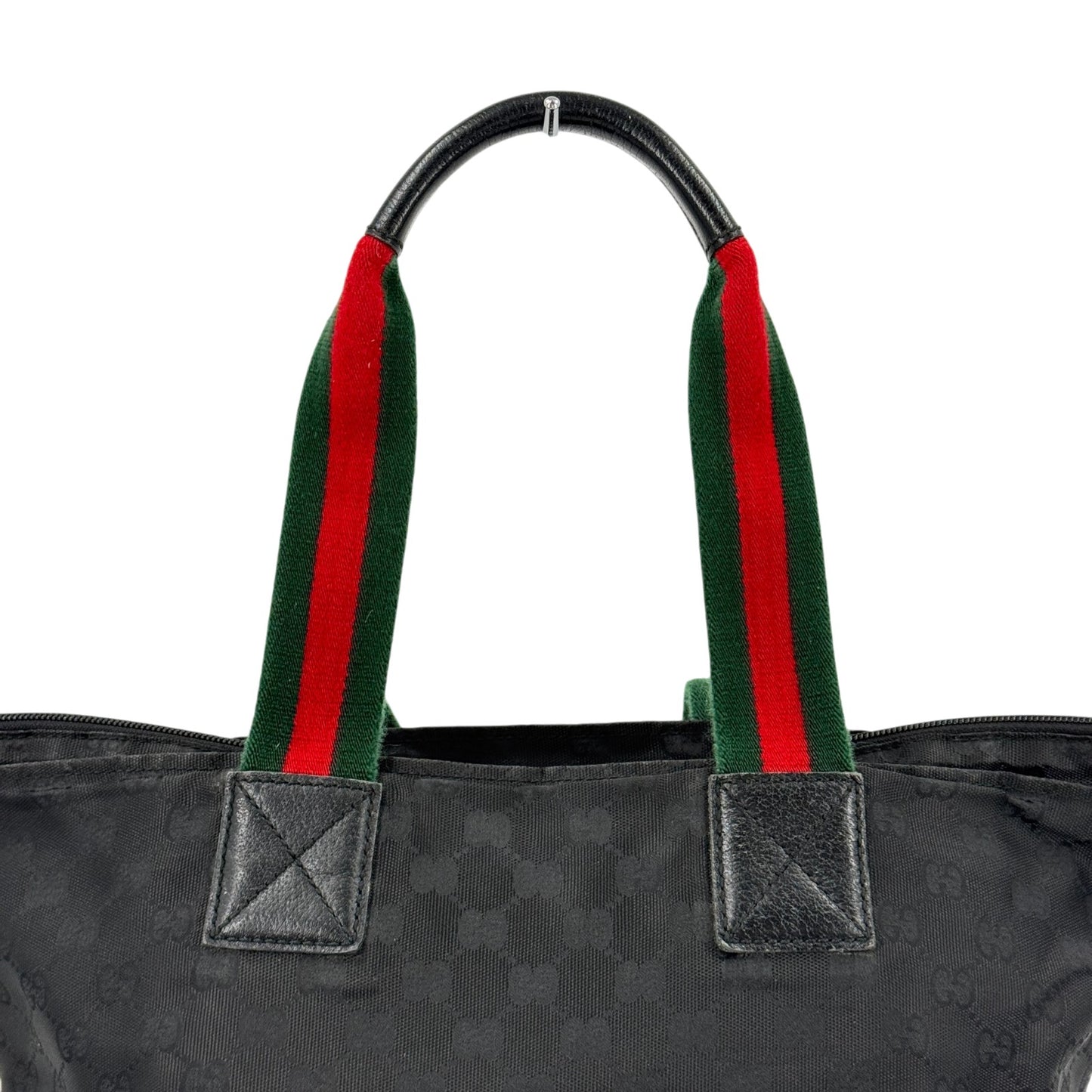 GUCCI GGキャンバス ブラック シェリーライン ハンドバッグ