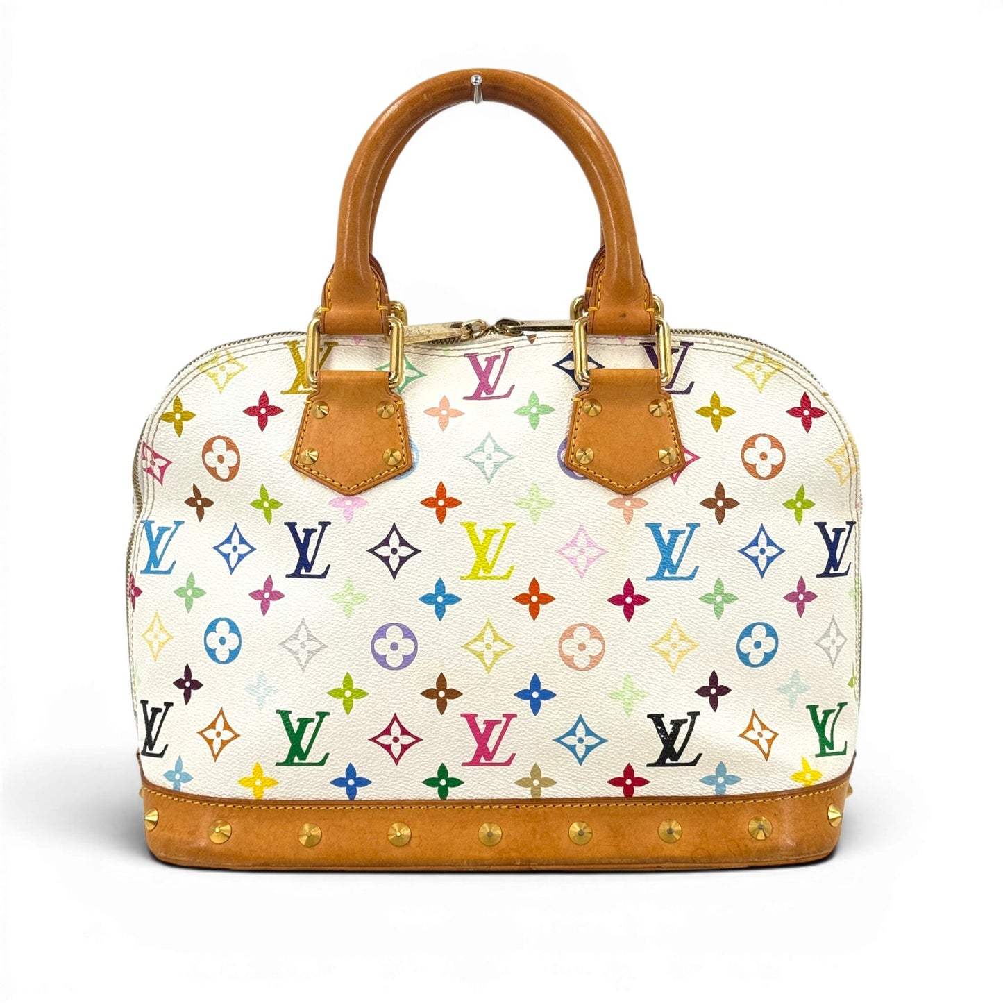 LOUIS VUITTON アルマPM モノグラム マルチカラー ハンドバッグ ホワイト M40443