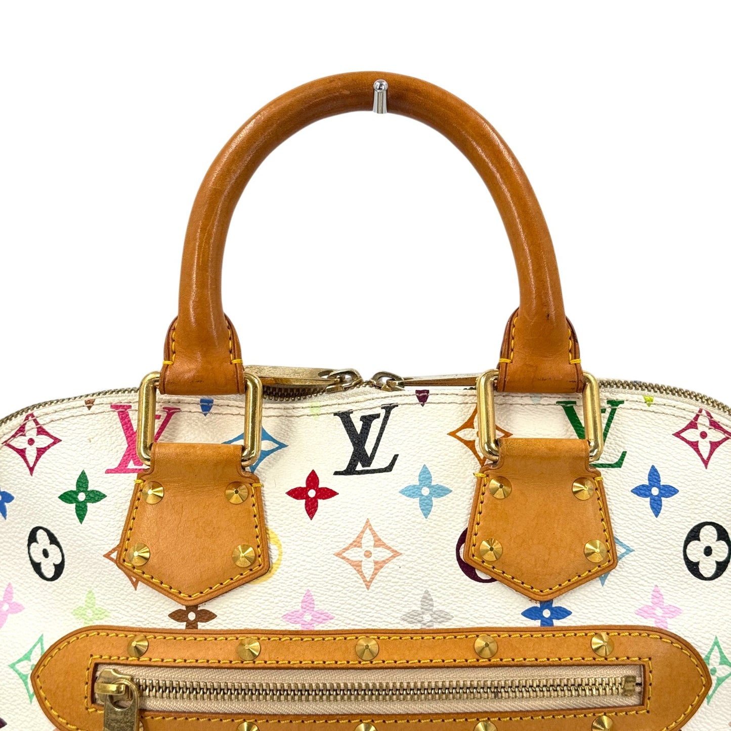 LOUIS VUITTON アルマPM モノグラム マルチカラー ハンドバッグ ホワイト M40443