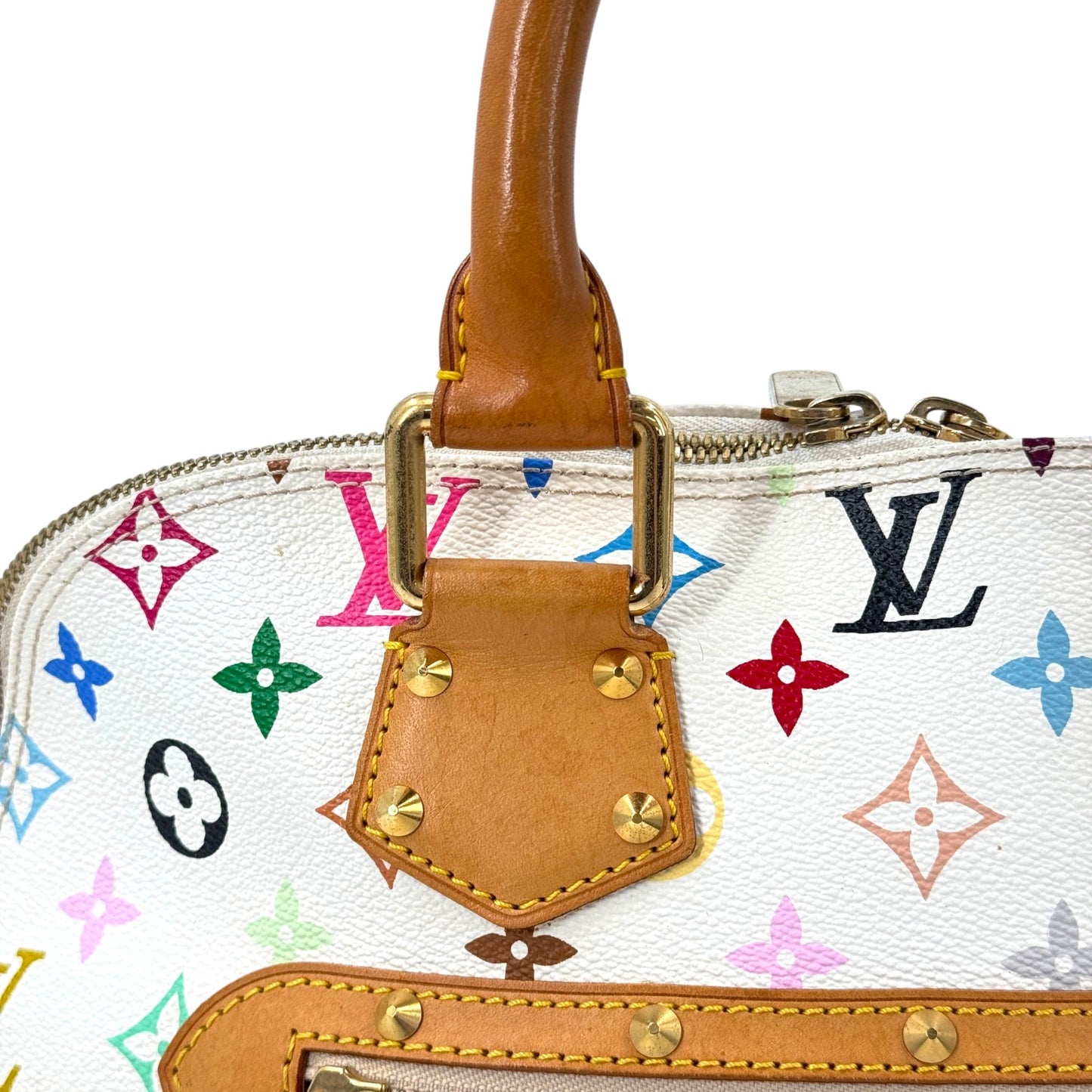LOUIS VUITTON アルマPM モノグラム マルチカラー ハンドバッグ ホワイト M40443