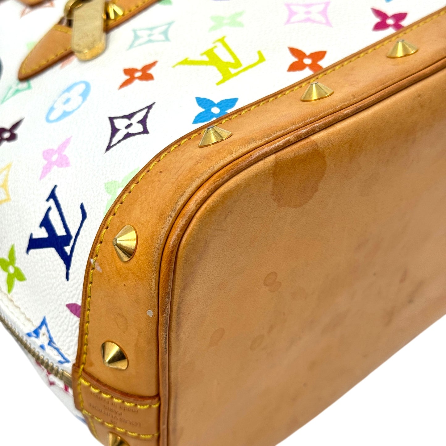 LOUIS VUITTON アルマPM モノグラム マルチカラー ハンドバッグ ホワイト M40443
