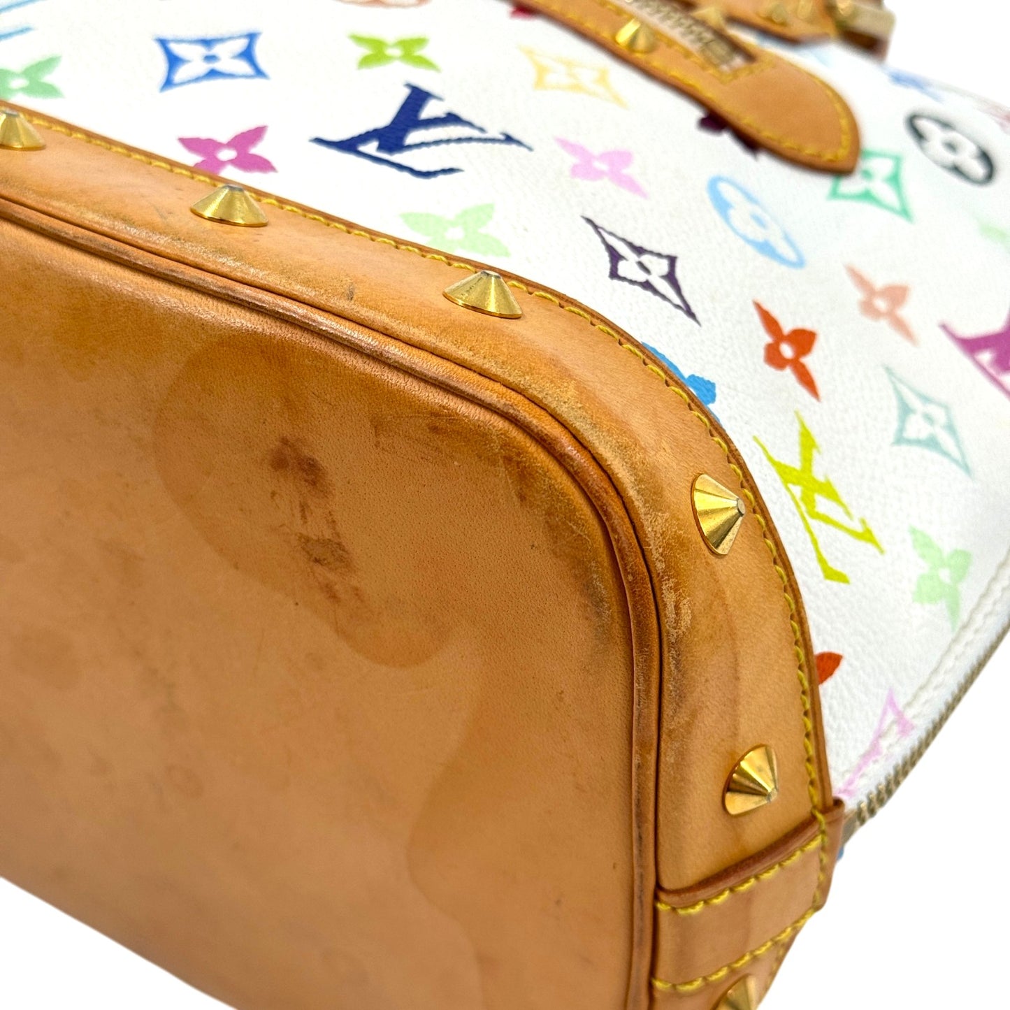 LOUIS VUITTON アルマPM モノグラム マルチカラー ハンドバッグ ホワイト M40443