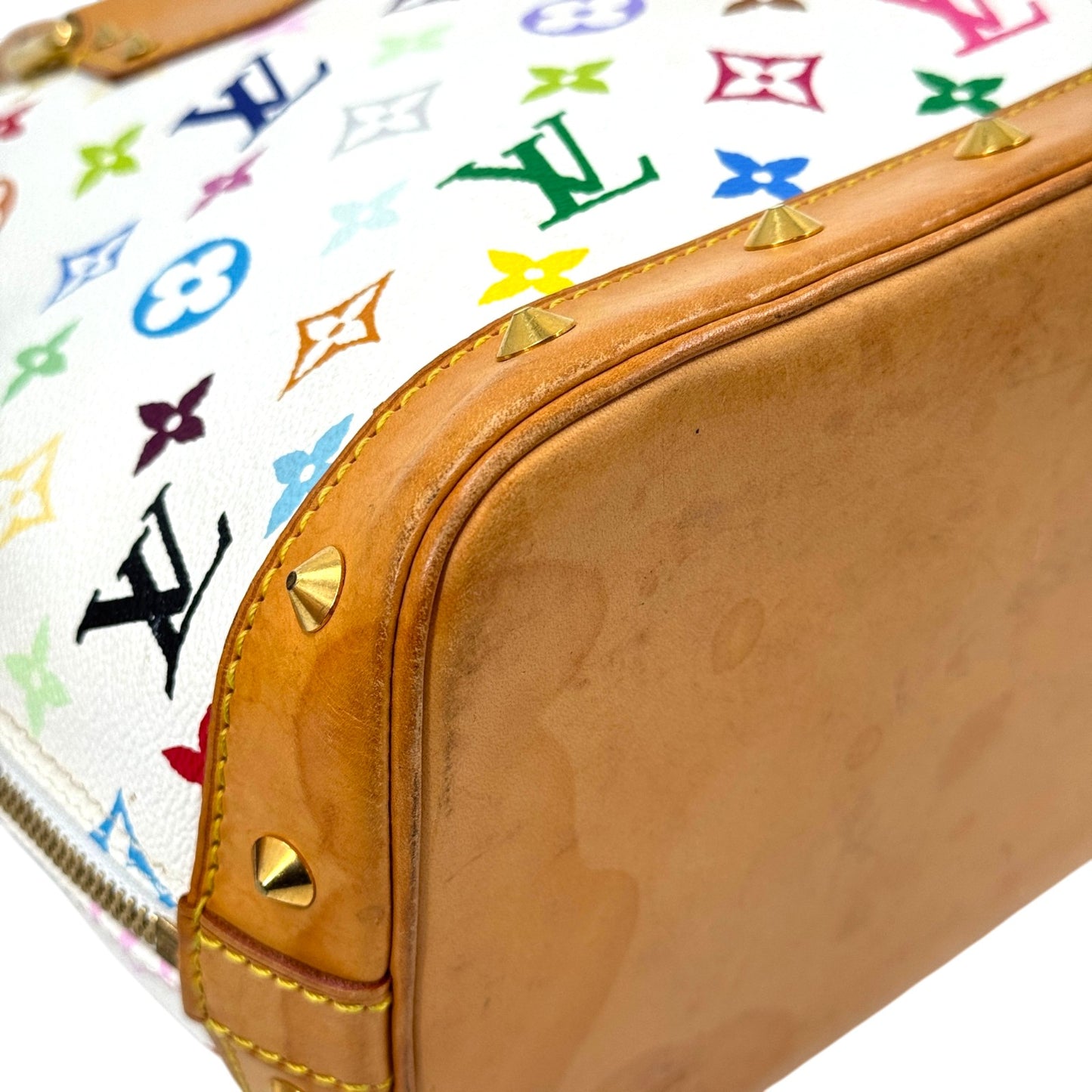 LOUIS VUITTON アルマPM モノグラム マルチカラー ハンドバッグ ホワイト M40443