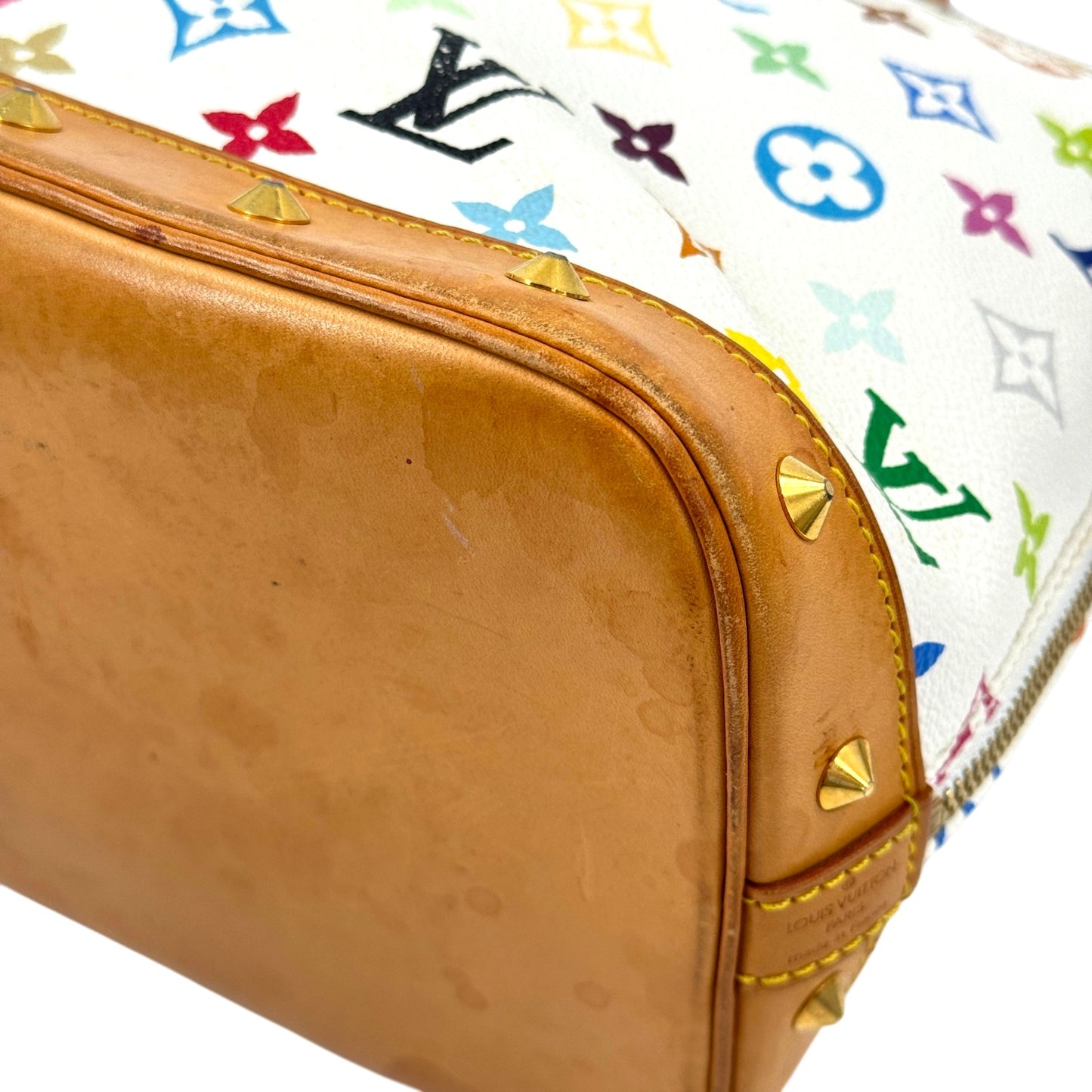 LOUIS VUITTON アルマPM モノグラム マルチカラー ハンドバッグ ホワイト M40443
