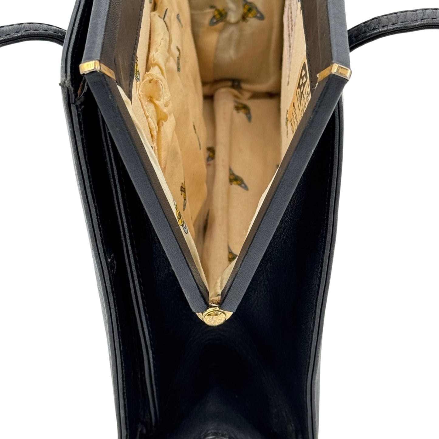 Vivienne Westwood ハンドバッグ ビッグゴールドオーブ キスロック ブラック レザー