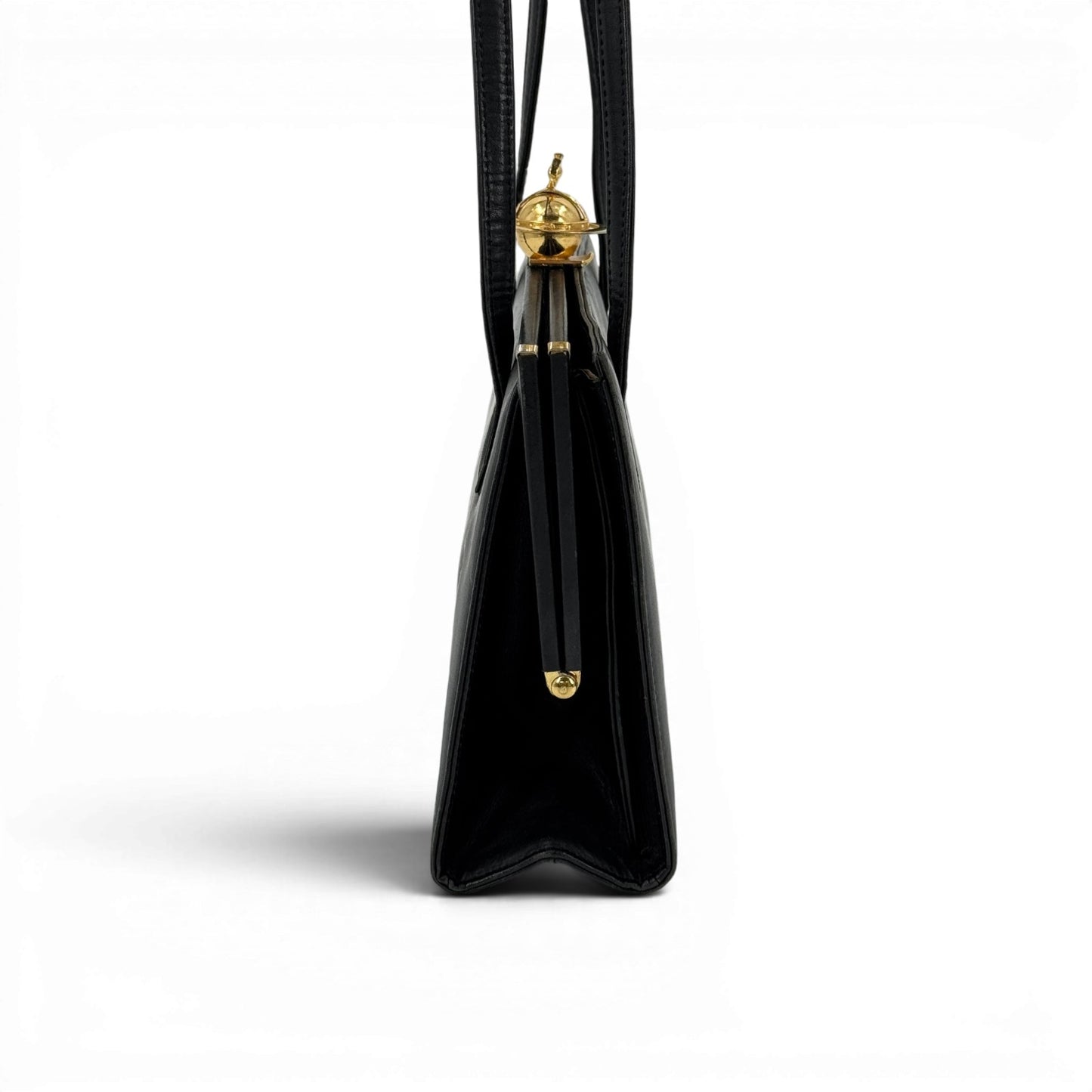 Vivienne Westwood ハンドバッグ ビッグゴールドオーブ キスロック ブラック レザー