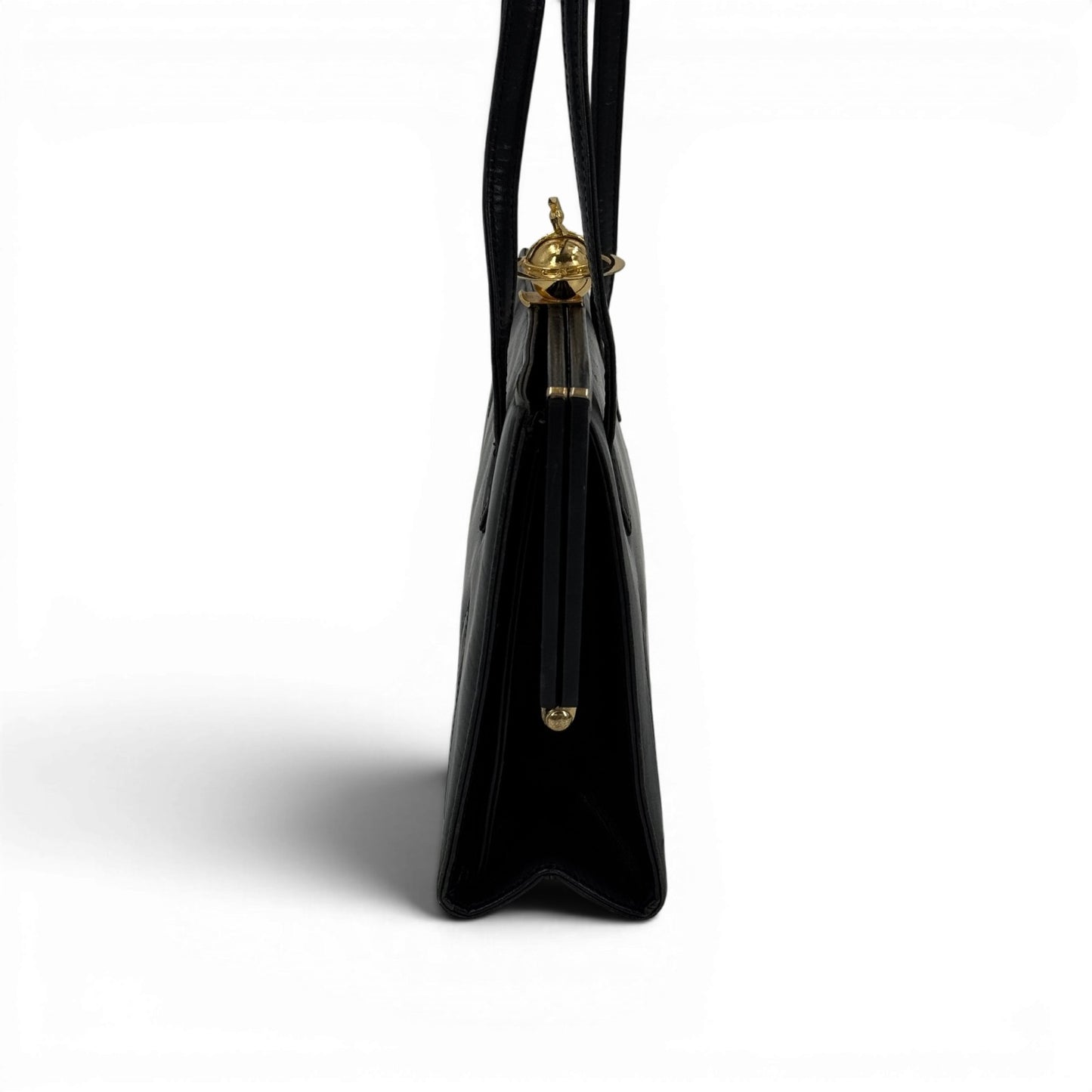 Vivienne Westwood ハンドバッグ ビッグゴールドオーブ キスロック ブラック レザー