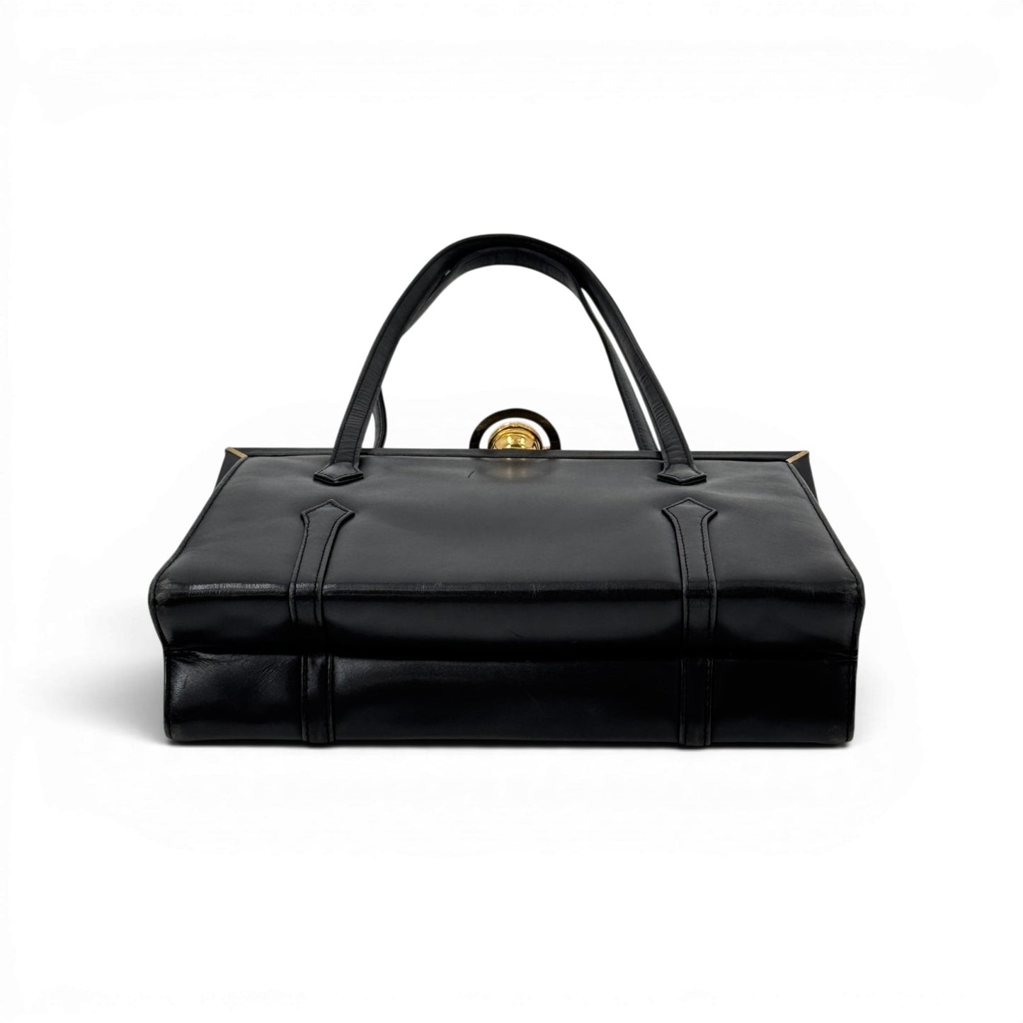 Vivienne Westwood ハンドバッグ ビッグゴールドオーブ キスロック ブラック レザー