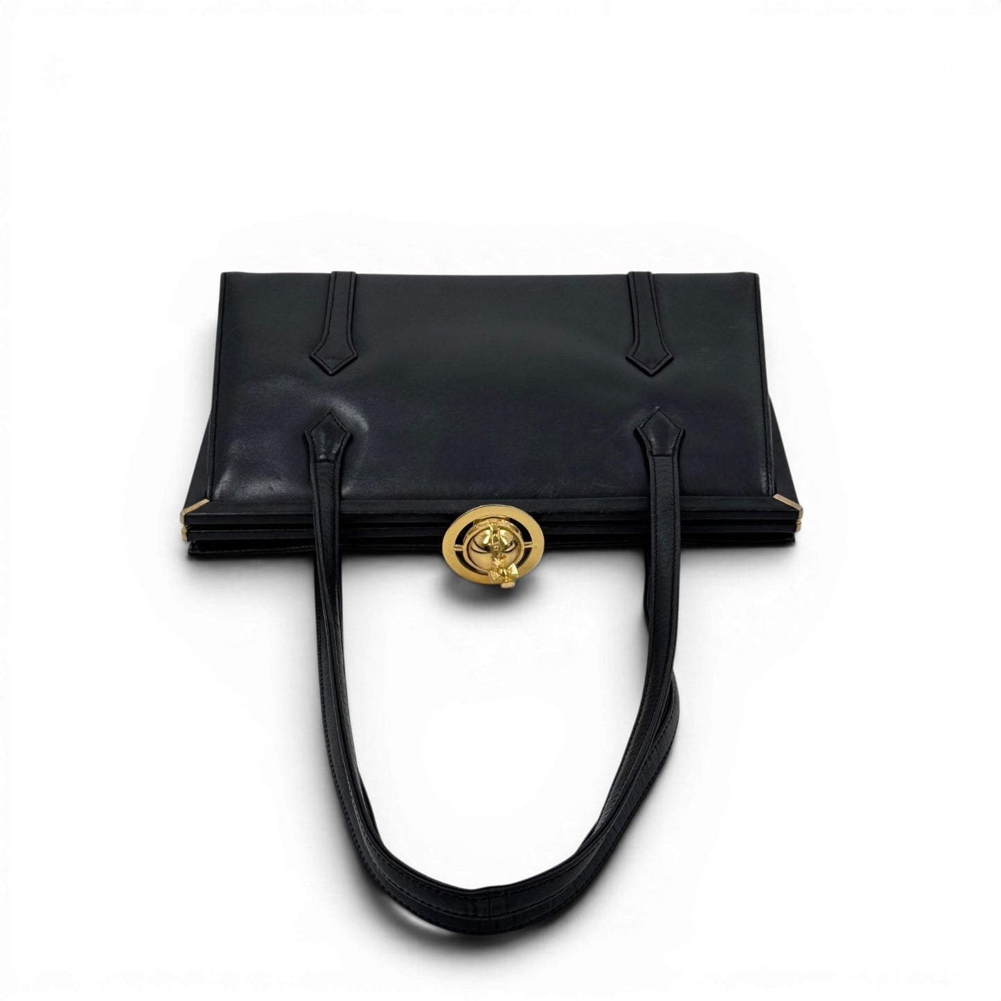 Vivienne Westwood ハンドバッグ ビッグゴールドオーブ キスロック ブラック レザー