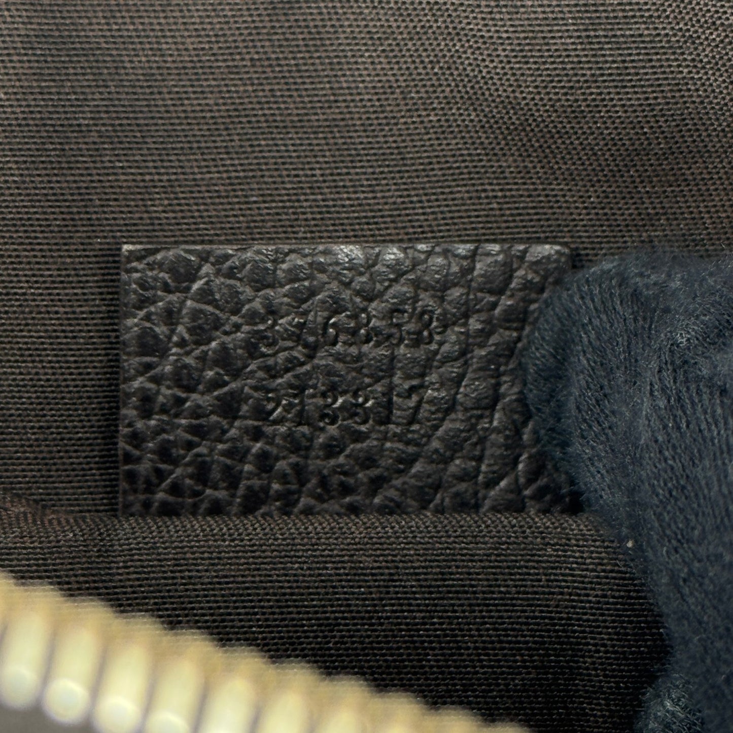 GUCCI ポーチ ダークブラウン レザー クラッチバッグ バンブータッセル