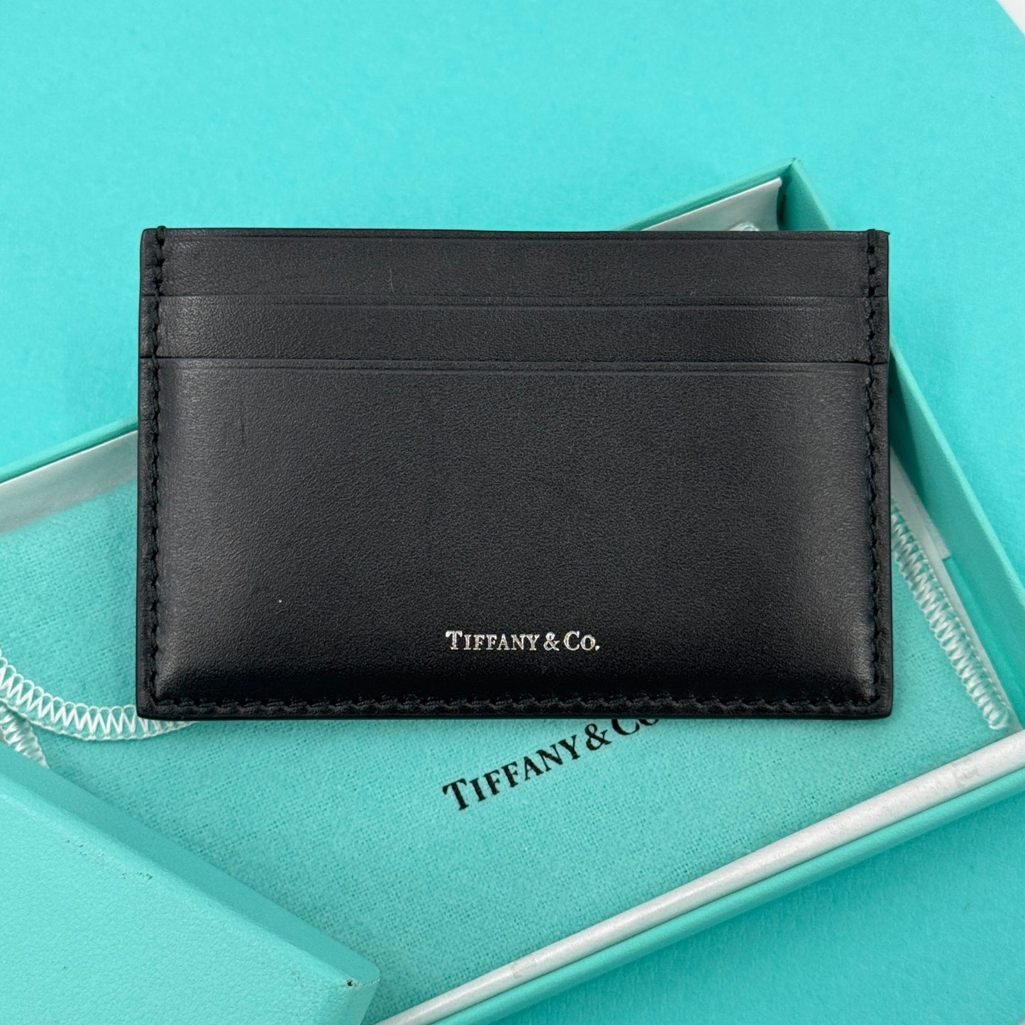 TIFFANY ブラック レザー カードケース 箱 保存袋