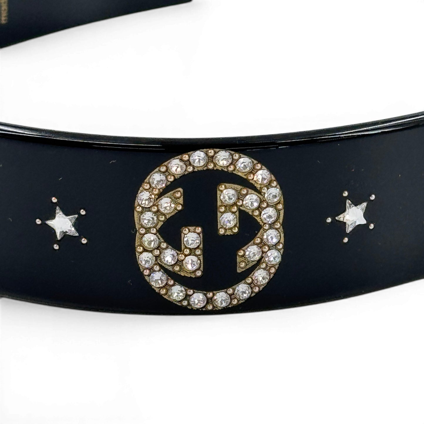 GUCCI ヘアバンド インターロッキングG スター ブラック